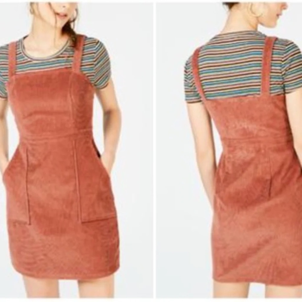 Common Stitch Corduroy Jumper Dress with Pockets Size M